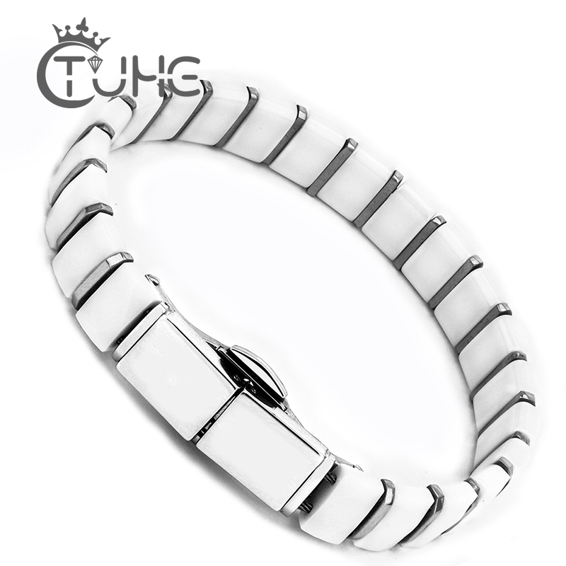 Ceramic Link Bracelet - Wit Zwart Mannen Gezondheid Armbanden &