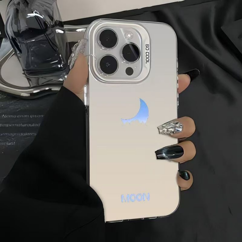 Apple Iphone 15 - Telefoonhoesje achterkant met eenvoudig zon-maan patroon