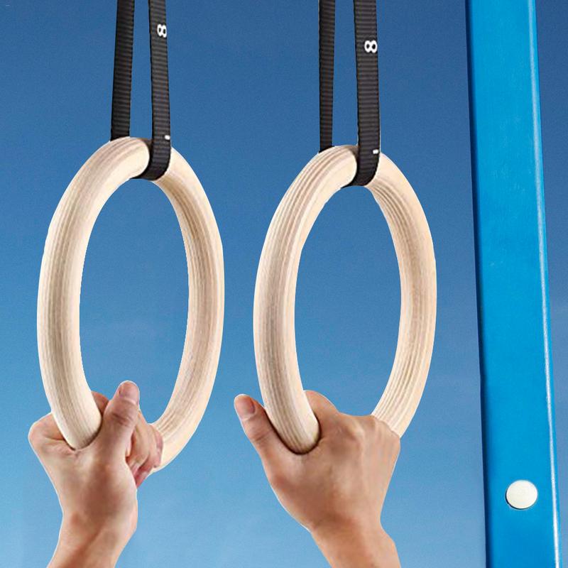Rugged Sport Strap - 1 Stuk Berkenhout Gymnastiek Ringen Pull