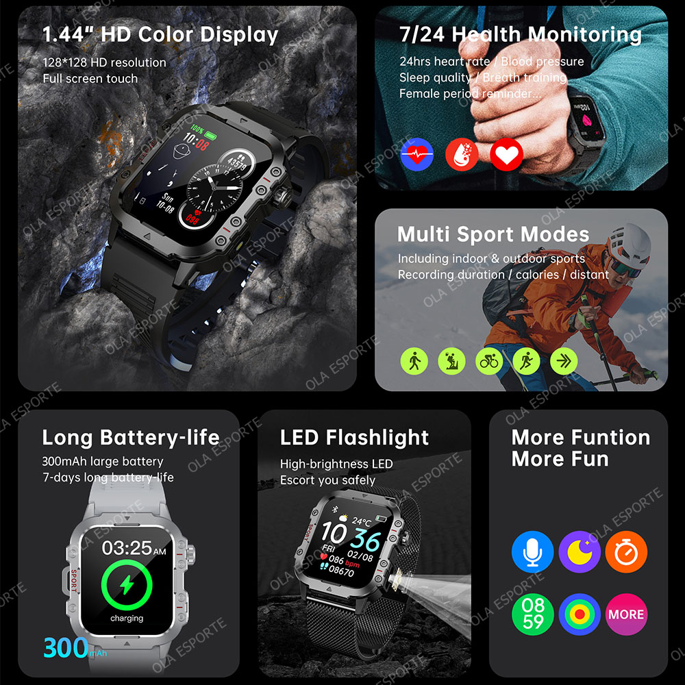 2026 Nieuwe Robuuste Militaire - Smartwatch X12 recensie en prijs