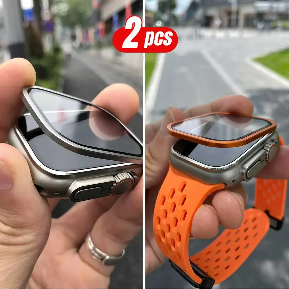 2 STKS Titanium Metalen Frame  - Smartwatch Straps & Accessories recensie en prijs