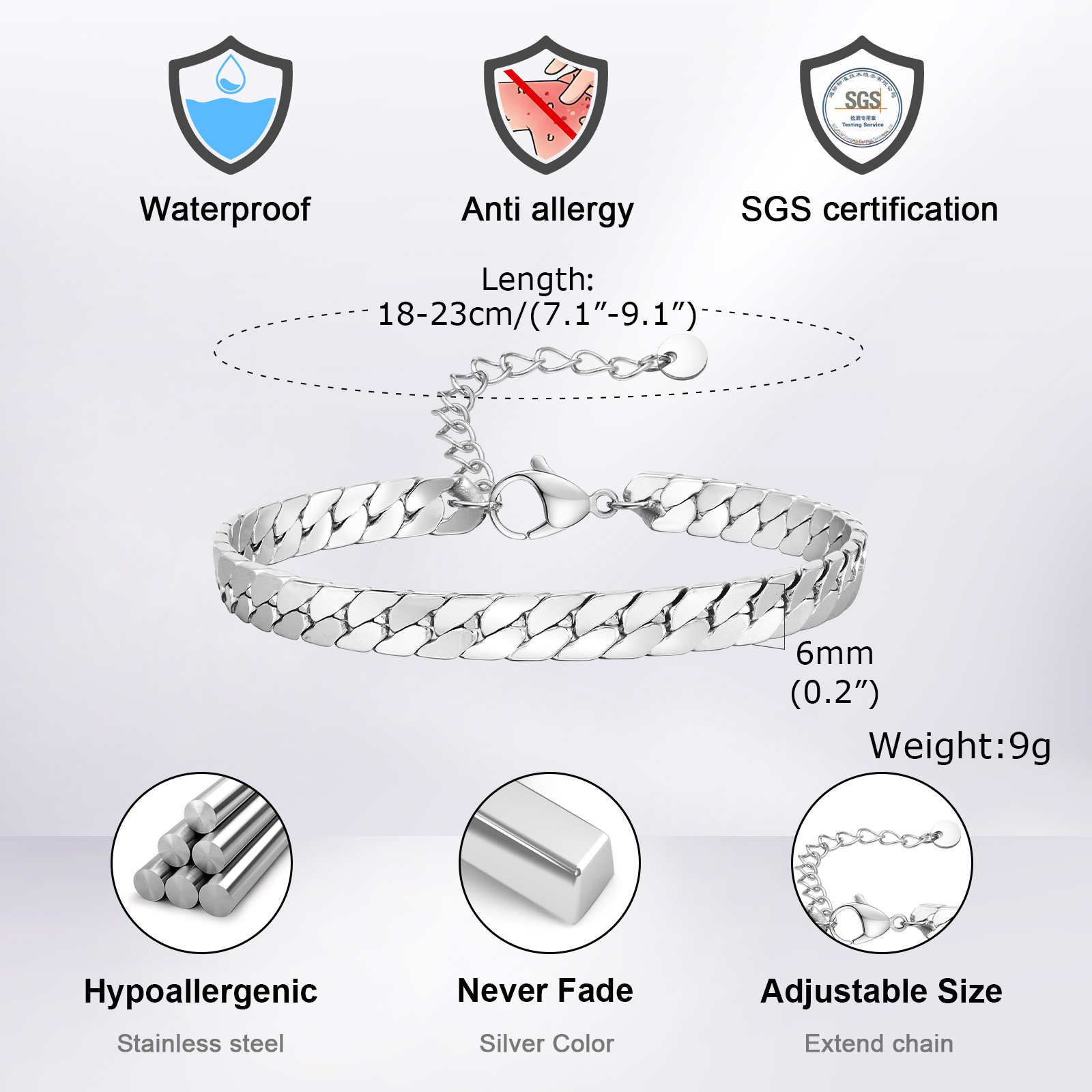 Punk zilverkleurige herenketti - Ceramic Link Bracelet recensie en prijs