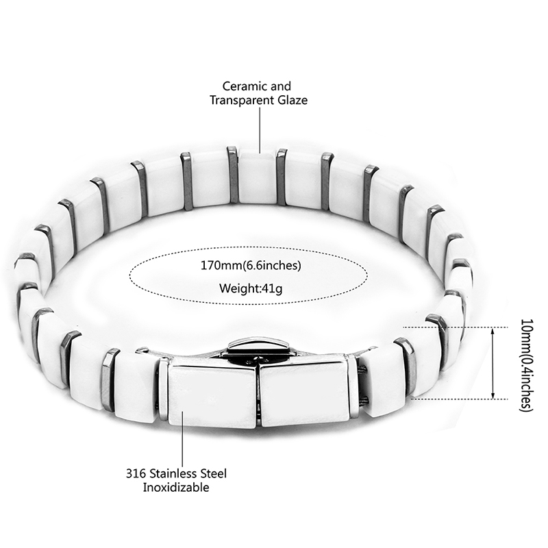Wit Zwart Mannen Gezondheid Ar - Ceramic Link Bracelet recensie en prijs